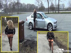 Public UpSkirt-Nylon-Walk Autobahn A1!