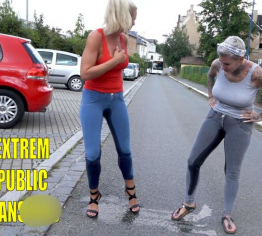 EXTREM PUBLIC Jeanspiss-Schlampen!!! Und das wirklich vor ALLEN Leuten!