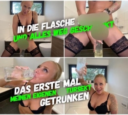 Mein erstes Mal den eigenen NS getrunken | In die Flasche gepisst und alles weg geschluckt