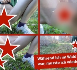 Dreistes Hockenpissen im Wald mit geilen Pissstrahl